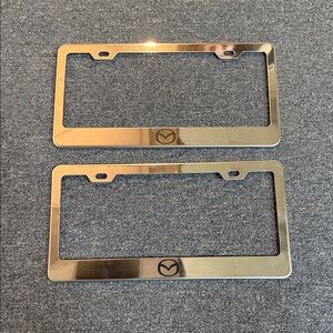 Mazda Silver Chrome License Plate Frame Set